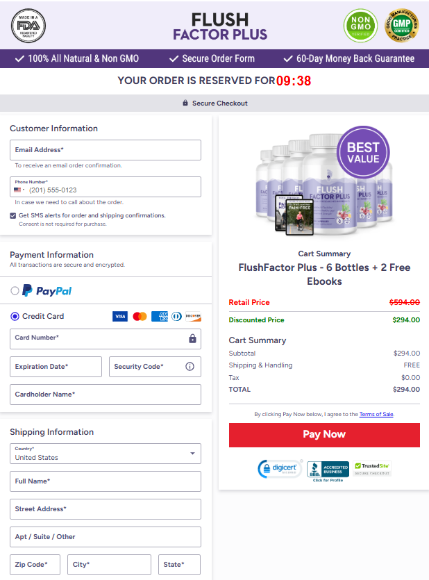 flush factor plus order